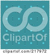 Royalty Free RF Clipart Illustration Of A Retro Turquoise Circle Pattern Background