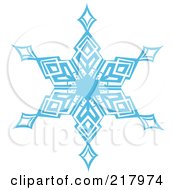 Poster, Art Print Of Beautiful Ornate Blue Icy Snowflake Design Element - 4