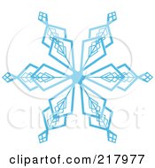 Poster, Art Print Of Beautiful Ornate Blue Icy Snowflake Design Element - 2