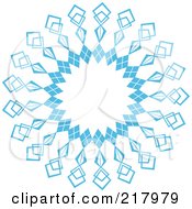 Royalty Free RF Clipart Illustration Of A Beautiful Ornate Blue Icy Snowflake Design Element 1 by KJ Pargeter