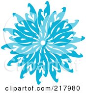 Poster, Art Print Of Beautiful Ornate Blue Icy Snowflake Design Element - 7