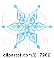 Poster, Art Print Of Beautiful Ornate Blue Icy Snowflake Design Element - 8