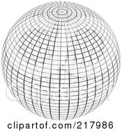 Poster, Art Print Of Black And White Wire Frame Sphere Design Element - 1