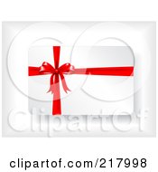 Royalty Free RF Clipart Illustration Of A Gift Card With A Red Ribbon And Bow