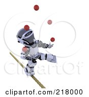 Poster, Art Print Of 3d Robot Juggling And Walking A Tight Rope