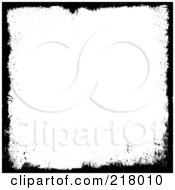 Poster, Art Print Of Detailed Black Grungy Border Around White Space