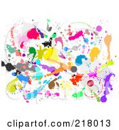 Poster, Art Print Of Background Of Colorful Paint Splatters On White