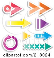 Digital Collage Of Colorful Arrow Design Elements