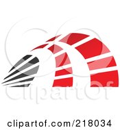 Poster, Art Print Of Abstract Red And Black Curve Logo Icon
