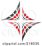Royalty Free RF Clipart Illustration Of An Abstract Red And Black Diamond Or Web Logo Icon by cidepix #COLLC218035-0145