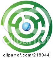 Abstract Green And Blue Maze Logo Icon Design