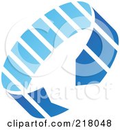 Royalty Free RF Clipart Illustration Of An Abstract Blue Circle Arrow Logo Icon by cidepix #COLLC218048-0145