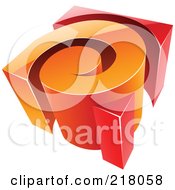 Poster, Art Print Of Abstract 3d Orange And Red Swirl Logo Icon