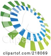 Royalty Free RF Clipart Illustration Of An Abstract Tilted Blue And Green Logo Icon