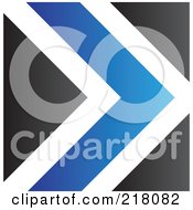 Poster, Art Print Of Abstract Blue White And Black Arrow Logo Icon Or Background