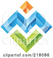 Royalty Free RF Clipart Illustration Of An Abstract Colorful Walls Logo Icon 4