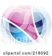 Poster, Art Print Of Abstract Blurry Blue And Purple Orb In Motion Logo Icon