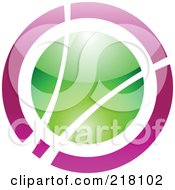 Royalty Free RF Clipart Illustration Of An Abstract Purple And Green Orb Logo Icon