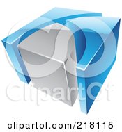 Poster, Art Print Of Abstract 3d Cubic Blueand Gray Logo Icon