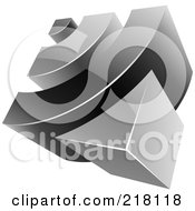 Poster, Art Print Of Abstract 3d Black And Gray Rss Logo Icon