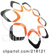 Royalty Free RF Clipart Illustration Of An Abstract Tilted Circle Logo Icon 2