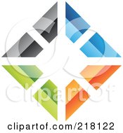 Poster, Art Print Of Abstract Colorful Walls Logo Icon - 5