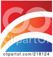 Poster, Art Print Of Abstract Red White Orange And Blue Logo Icon Or Background