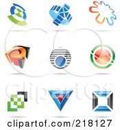Royalty Free RF Clipart Illustration Of A Digital Collage Of Abstract Logo Icons With Shadows 10