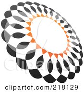 Royalty Free RF Clipart Illustration Of An Abstract Tilted Circle Logo Icon