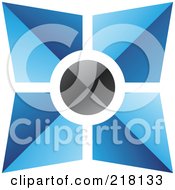 Abstract Blue And Black Pyramid Logo Icon - 2