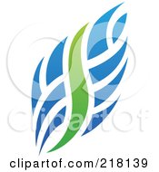 Poster, Art Print Of Abstract Blue And Green Fire Logo Icon