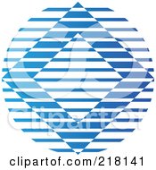 Royalty Free RF Clipart Illustration Of An Abstract Blue Lined Diamond Logo Icon