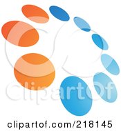 Poster, Art Print Of Abstract Tilted Circle Of Dots Logo Icon