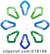 Poster, Art Print Of Abstract Circle Of Blue And Green Arrows Logo Icon