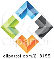 Poster, Art Print Of Abstract Colorful Walls Logo Icon - 6