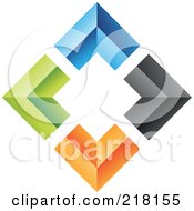 Royalty Free RF Clipart Illustration Of An Abstract Colorful Walls Logo Icon 6