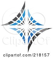 Poster, Art Print Of Abstract Blue And Black Diamond Or Web Logo Icon