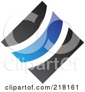 Poster, Art Print Of Abstract Blue And Black Diamond And Path Logo Icon - 2