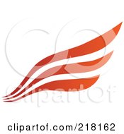 Poster, Art Print Of Abstract Red And Orange Wing Or Flow Logo Icon