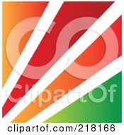 Poster, Art Print Of Abstract Orange White Red And Green Logo Icon Or Background