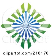 Royalty Free RF Clipart Illustration Of An Abstract Blue And Green Diamond Logo Icon
