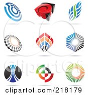 Poster, Art Print Of Digital Collage Of Abstract Logo Icons With Shadows - 3