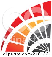 Royalty Free RF Clipart Illustration Of An Abstract Red Orange And Black Corner Curve Logo Icon