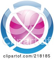 Royalty Free RF Clipart Illustration Of An Abstract Blue And Purple Orb Logo Icon