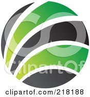 Royalty Free RF Clipart Illustration Of An Abstract Green And Black Circular Logo 2