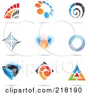 Poster, Art Print Of Digital Collage Of Abstract Logo Icons With Shadows - 5