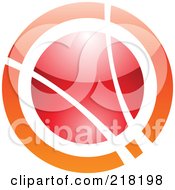 Poster, Art Print Of Abstract Orange And Red Orb Logo Icon