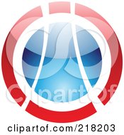 Poster, Art Print Of Abstract Red And Blue Orb Logo Icon