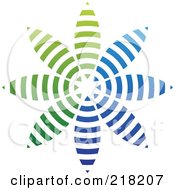 Poster, Art Print Of Abstract Blue And Green Pinwheel Or Flower Logo Icon