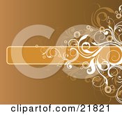 Poster, Art Print Of Blank Orange Bar With Brown And White Vines Over A Gradient Background